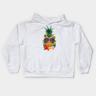 Hawaii Pineapple Aloha Flower Beach Kids Hoodie